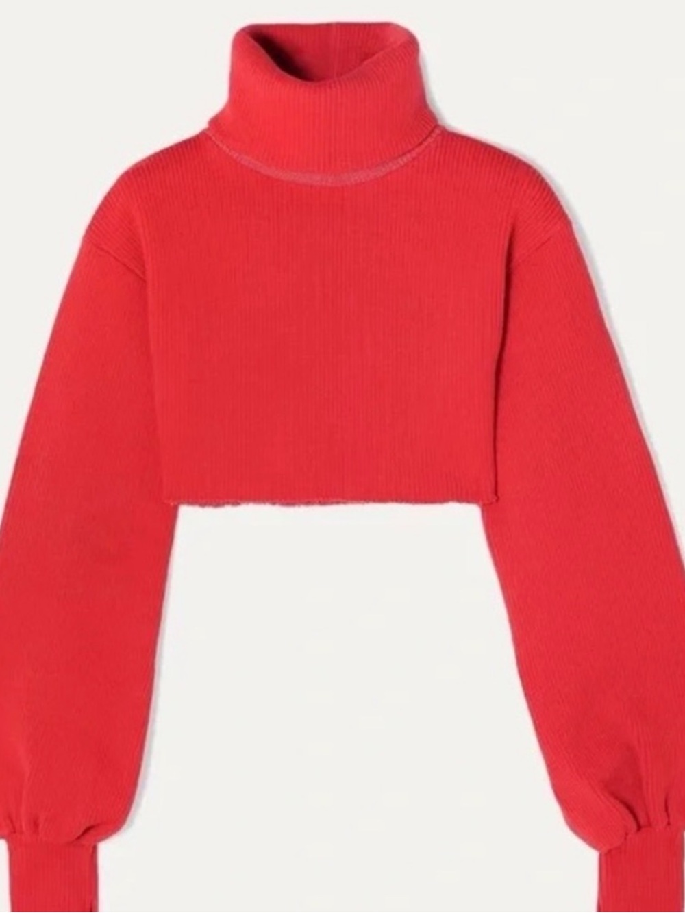 Orseund Iris Red Cropped Turtleneck Sweater Top - Women XS